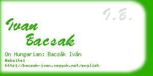 ivan bacsak business card